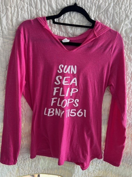 Women’s Perfect Tri ® Long Sleeve Hoodie with Sun Sea Flip Flops LBNY 11561